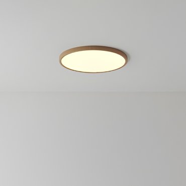 Nordlux Oja - plafonnier de salle de bain - Ø 42,4 x 2,3 cm - 24W LED dimmable inclus (2700K) - IP54 - feuille de bois
