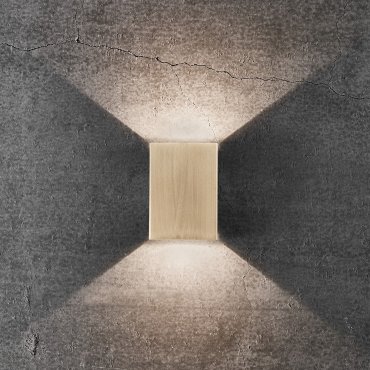Nordlux Fold - applique murale extérieure - 10,6 x 4,5 x 14,9 cm - 2 x 3,5W LED inc. - IP54 - laiton