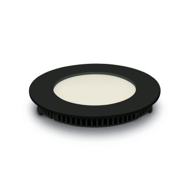 ONE Light Round Recessed Panels - spot à encastrer - Ø 120 mm, Ø 108 mm encastré - 8W LED inclus - IP40 - noir - couleur de lumière blanche