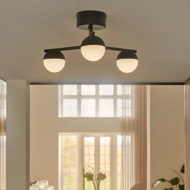 Nordlux Contina - plafonnier 3L - 48,5 x 25,3 cm - noir