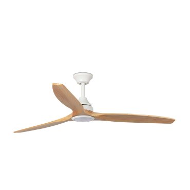 Faro Alo L - ventilateur de plafond avec lumière - Ø 152 cm - blanc mat et pin