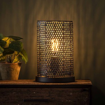Vico Armor - Lampe à poser - 20 x 20 x 30 cm - Noir marron