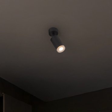 Nova Luce Mao - spot en saillie - Ø 5,5 x 17 cm - IP44 - noir sablé