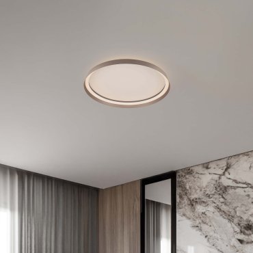 Nova Luce Ormi - plafonnier - Ø 60 x 7 cm - 48W dimmable LED inclus - brun champagne