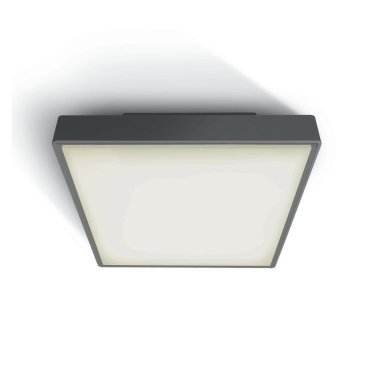 ONE Light LED Plafo Outdoor Square - plafonnier extérieur - 22,1 x 22,1 x 5,7 cm - 16W LED inclus - IP65 - anthracite