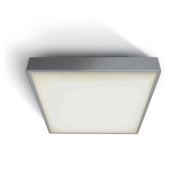 ONE Light LED Plafo Outdoor Square - plafonnier extérieur - 29,5 x 29,5 x 8 cm - 24W LED inclus - IP65 - gris