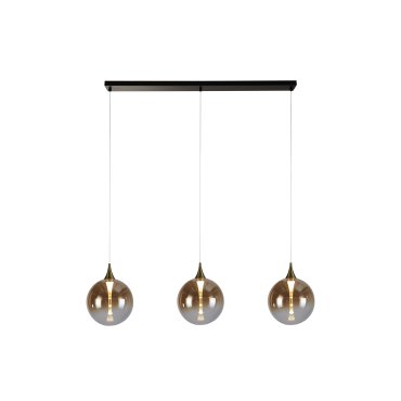 Searchlight Alchemy - lampe suspendue - 68 x 150 cm - 13W LED dimmable inclus - noir, or et ambre