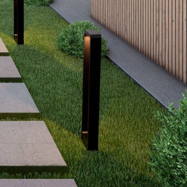 Nova Luce Minimal - lampe de jardin - 16,3 x 65 x 5,7 cm - 7W LED inclus - IP65 - noir sablé