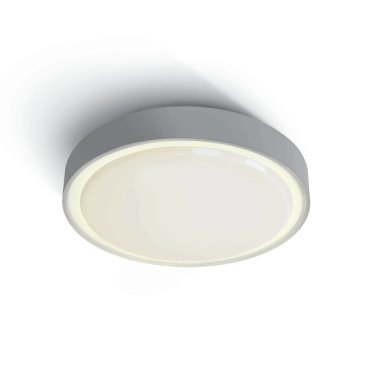 ONE Light Emergency LED Plafo - plafonnier extérieur - Ø 30 x 7,5 cm - 15W LED inclus - IP65 - gris