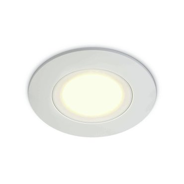 ONE Light Gamme Salle de Bains - spot encastré - Ø 85 mm, Ø 68 mm encastré - 6W LED inclus - IP65 - blanc - couleur de lumière blanc chaud