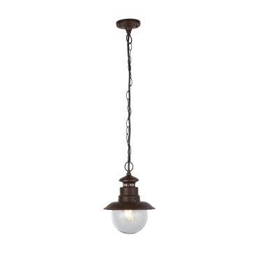 Searchlight Station - lampe suspendue d'extérieur - Ø 21,5 x 86 cm - IP44 - brun rouille