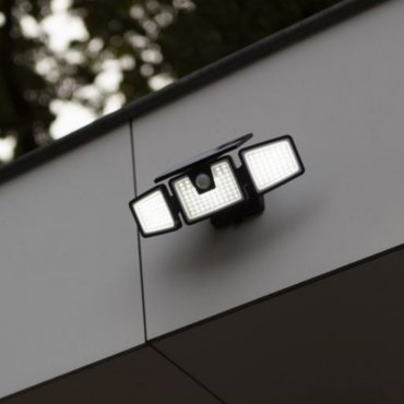 Lutec Briti - spot solaire avec détecteur - 26,7 x 8,3 x 12,75 cm - 6W LED inclus - IP44 - noir