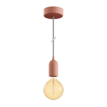 Creative Cables Eiva Pastel - suspension extérieure avec fixation plafond en silicone - Ø 12,5 x 164,5 cm - IP65 - rose saumoné