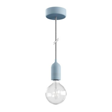 Creative Cables Eiva Pastel - suspension extérieure avec fixation plafond en silicone - Ø 12,5 x 164,5 cm - IP65 - bleu doux