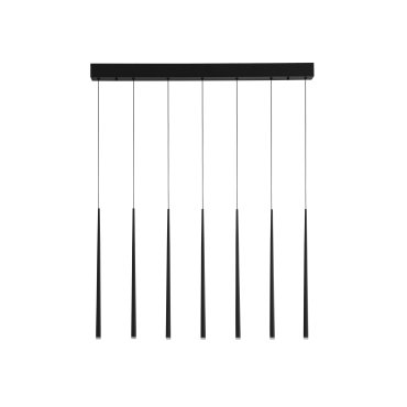 Nova Luce Giono - lampe suspendue - 90 x 5 x 230 cm - 7 x 3W LED inclus - noir sable