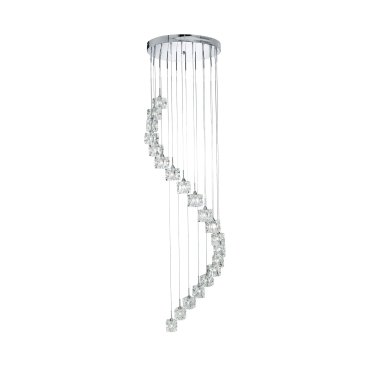 Searchlight Ice Cube - lampe suspendue - Ø 45 x 180 cm - 20 x 3W LED dimmable inclus - chrome