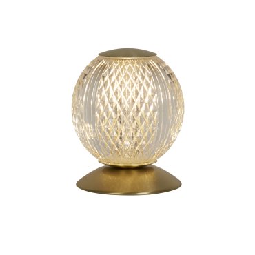 Searchlight Allure - lampe à poser - Ø 11 x 13 cm - laiton satiné et transparent