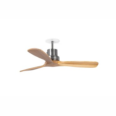 Faro Lantau S - ventilateur de plafond avec rosace encastrée - Ø 107 cm - nickel mat et pin