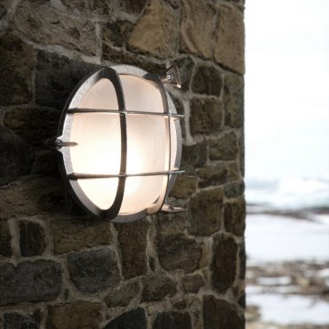 Nordlux Polperro - applique d'extérieur - Ø 19,5 x 9,3 cm - IP64 - nickel