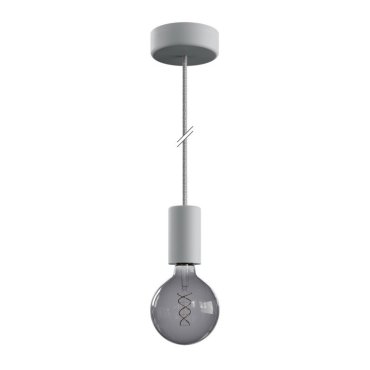 Creative Cables Eiva - suspension extérieure avec fixation plafond en silicone - Ø 12,5 x 164,5 cm - IP65 - gris