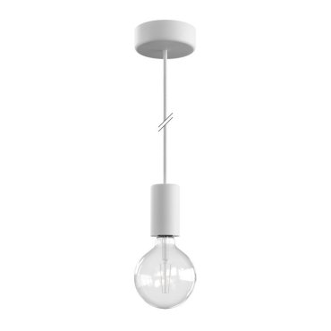 Creative Cables Eiva - lampe d'extérieur suspendue avec fixation plafond en silicone - Ø 12,5 x 164,5 cm - IP65 - blanc
