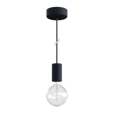 Creative Cables Eiva - suspension extérieure avec fixation plafond en silicone - Ø 12,5 x 164,5 cm - IP65 - noir charbon