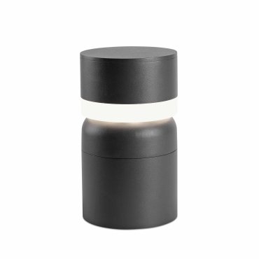 Faro Sete - lampe de jardin - Ø 14,5 x 25 cm - 6W LED inclus - IP54 - gris foncé
