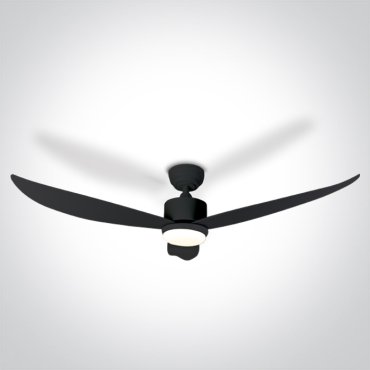 ONE Light Black Body - ventilateur de plafond avec lumière et télécommande - Ø 132 x 35 cm - 22W LED inclus - noir