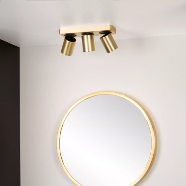Lucide Nigel - spot en saillie - 30 x 10 x 11,5 cm - 3 x 5W LED dimmable inclus - dim to warm - gold