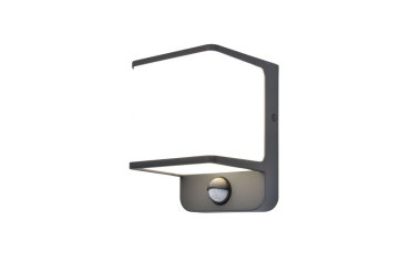 Lutec Doblo - applique murale extérieure avec détecteur de mouvement - 10,3 x 11 x 14,6 cm - LED 14W incluse - IP54 - gris foncé