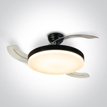 ONE Light Transparent Blades - ventilateur de plafond avec lumière et télécommande - Ø 105 x 33 cm - 32W LED inclus - noir