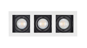 Projectlight Bloq 3 - spot encastrable - 270 x 100 mm, 250 x 92 mm encastrable - blanc et noir