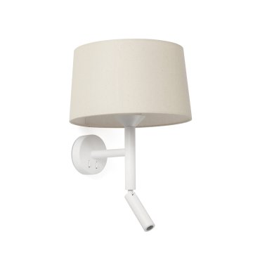 Faro Windsor - applique murale avec lecteur - Ø 29 x 49,9 x 26,5 cm - blanc mat et lino