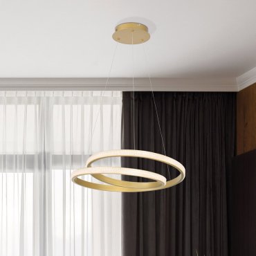 Nova Luce Grania - lampe suspendue - Ø 55 x 120 cm - 25W dimmable LED inclus - matt gold