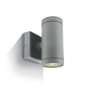 ONE Light GU10 Outdoor Cylinders - applique murale d'extérieur - Ø 6,5 x 14,2 cm - IP54 - gris