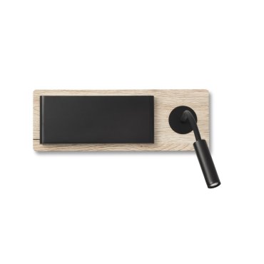 Faro Mood - applique murale avec liseuse - 37 x 13 x 5 cm - 6W LED inclus - noir &amp; bois
