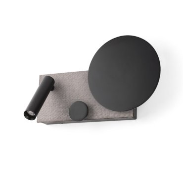 Faro Klee - applique murale avec liseuse - 27 x 16 x 3 cm - 10W LED dimmable inclus - noir &amp; gris