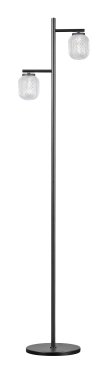 ETH Kristel - lampadaire - Ø 25 x 154 cm - transparent et noir