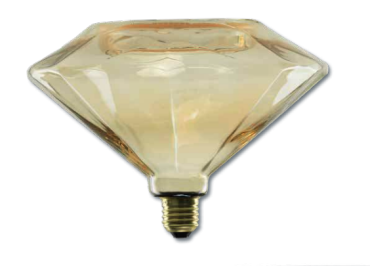 MODÈLE D’EXPOSITION - Segula Ampoule LED - Diamant flottant - Ø 20 x 17 cm - E27 - 8W dimmable - 1900K - ambre
