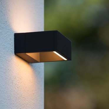 Lucide Goa - applique murale extérieure - 15 x 13 x 6 cm - 6W LED inclus - IP54 - noir