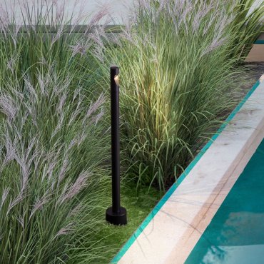 Nova Luce Luxor - lampe de jardin - Ø 8 x 60 cm - 4W LED inclus - IP65 - noir sablé