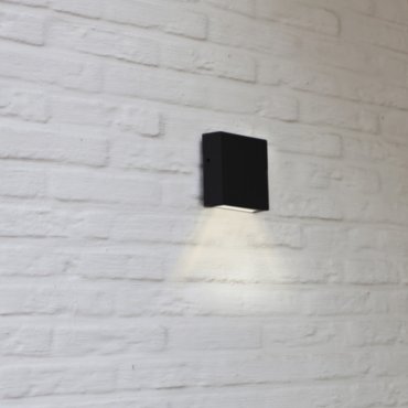 Lutec Gemini XF - applique murale - 11 x 3,8 x 11 - 7,4W LED inclus - IP54 - noir - blanc chaud