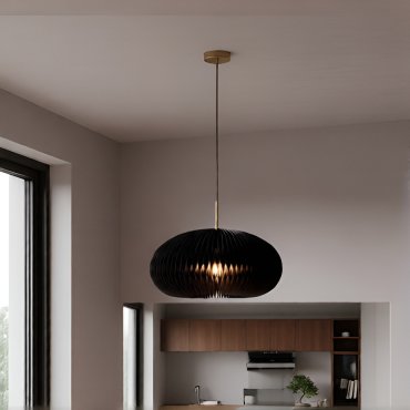 Lucide Armoni - lampe suspendue - Ø 52 x 180 cm - noir