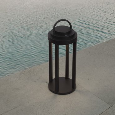 Nova Luce Mocha - lampe de table portable - Ø 15 x 35 cm - 2W dimmable LED inclus -  IP54 - anthracite foncé