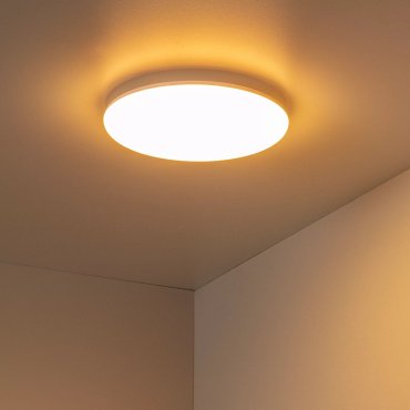Lucide Olson - plafonnier - Ø 29 x 4,5 cm - 24W LED incl. - couleur de lumière réglable - IP44 - opale et blanc