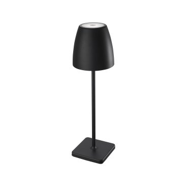 Nova Luce Colt - lampe de table extérieure à piles - Ø 11 x 38 cm - 1W LED dimmable inclus - IP44 - noir sable