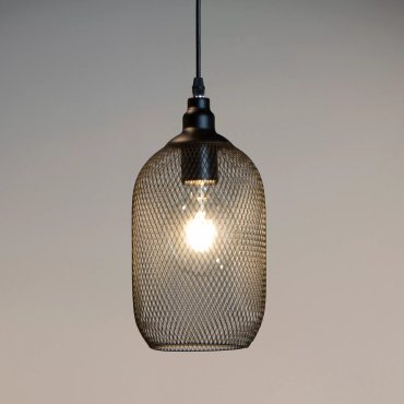 Lucide Mesh - lampe suspendue - Ø 15 x 159 cm - noir
