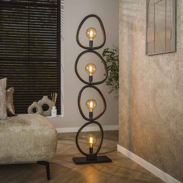 Vico Pebble - lampadaire - 40 x 20 x 165 cm - noir arctique