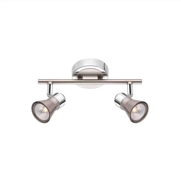 Nova Luce Galeria - spot en saillie 2L - 25 x 16,5 cm - nickel satiné