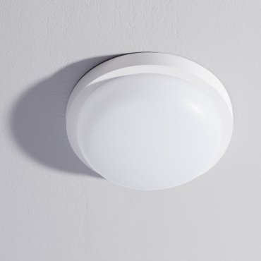 Nova Luce Reo - plafonnier extérieur - Ø 23,5 x 7,5 cm - 19W LED inclus - IP65 - blanc sablé